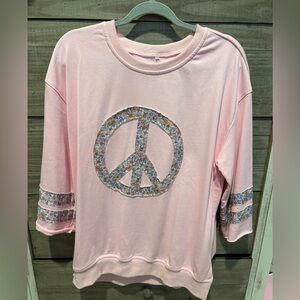 Pink Peace Sign Sweatshirt